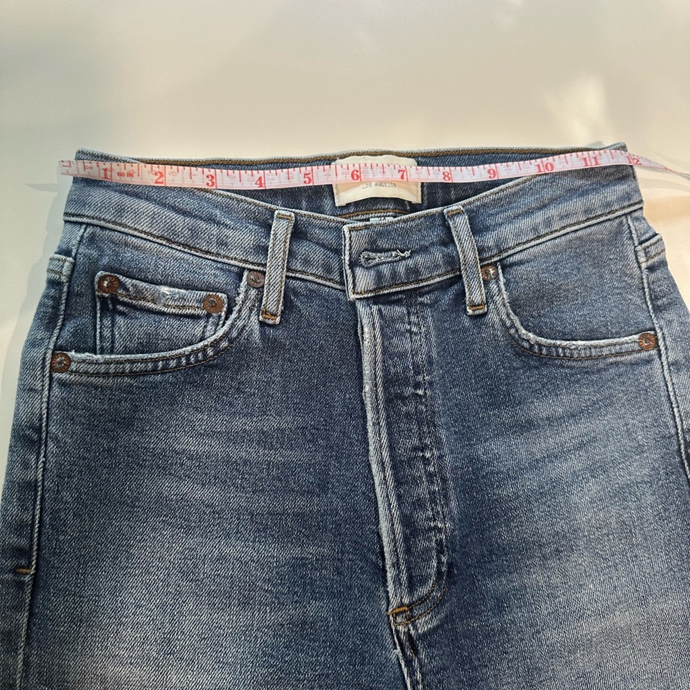 AGOLDE NICO High Rise Slim Fit Jeans Blue Distressed Size 24 (A093C-1256) - Picture 6 of 10
